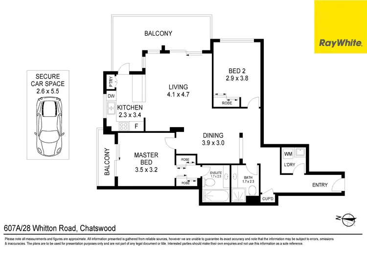 Floorplan of Homely unit listing, 607A/28 Whitton Road, Chatswood NSW 2067