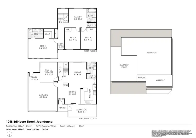 Floorplan of Homely townhouse listing, 124B Edinboro Street, Joondanna WA 6060