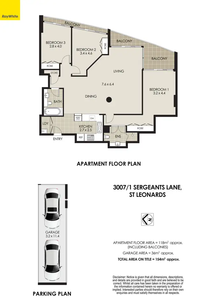 Floorplan of Homely apartment listing, 3007/1 Sergeants Lane, St Leonards NSW 2065