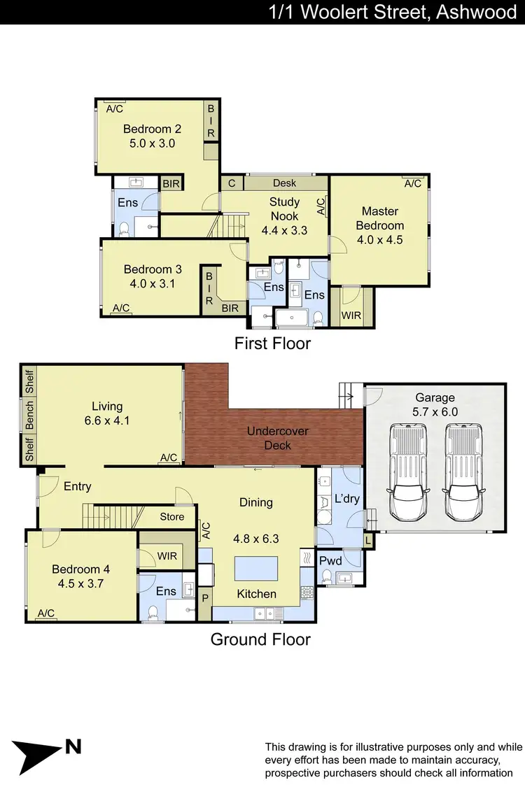 Floorplan of Homely townhouse listing, 1/1 Woolert Street, Ashwood VIC 3147