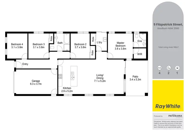 Floorplan of Homely house listing, 5 Fitzpatrick Street, Goulburn NSW 2580