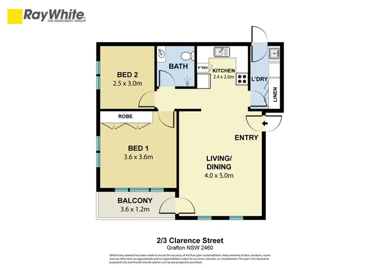 Floorplan of Homely unit listing, 2/3 Clarence Street, Grafton NSW 2460
