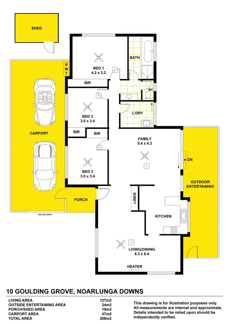 Floorplan of Homely house listing, 10 Goulding Grove, Noarlunga Downs SA 5168