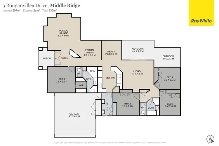 Floorplan of Homely house listing, 3 Bouganvillea Drive, Middle Ridge QLD 4350