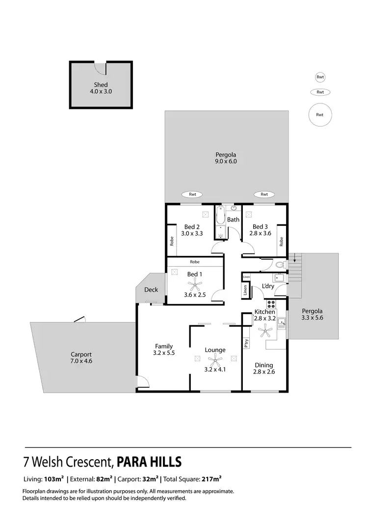 Floorplan of Homely house listing, 7 Welsh Crescent, Para Hills SA 5096
