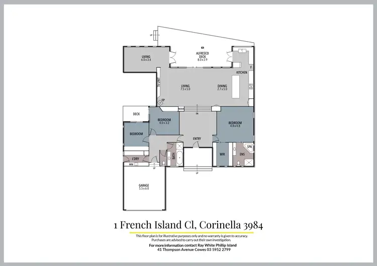 Floorplan of Homely house listing, 1 French Island Close, Corinella VIC 3984