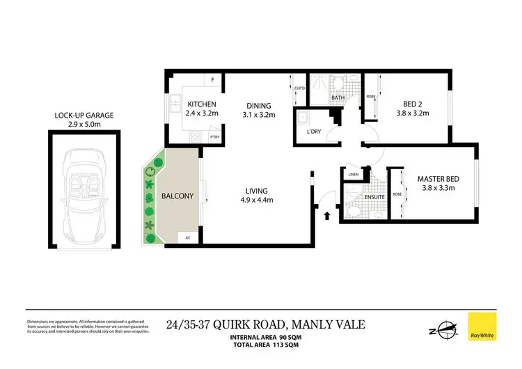Floorplan of Homely apartment listing, 24/35 Quirk Road, Manly Vale NSW 2093