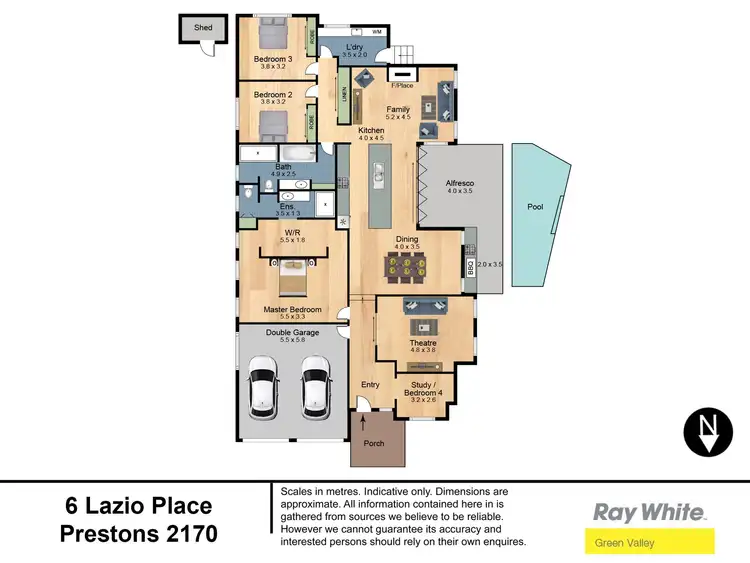 Floorplan of Homely house listing, 6 Lazio Place, Prestons NSW 2170