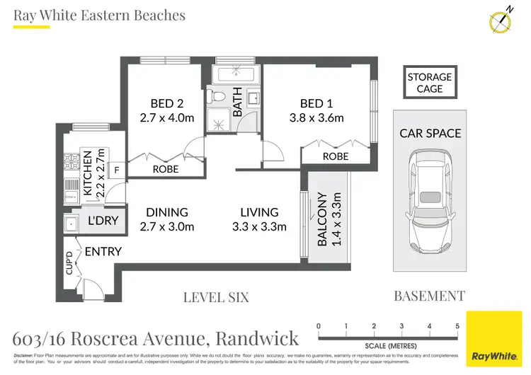 Floorplan of Homely apartment listing, 603/16 Roscrea Avenue, Randwick NSW 2031