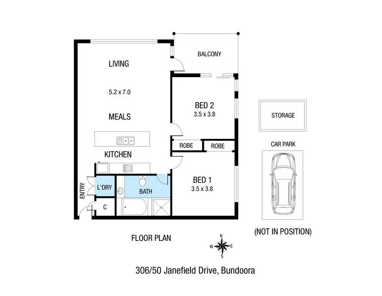 Floorplan of Homely apartment listing, 306/50 Janefield Drive, Bundoora VIC 3083