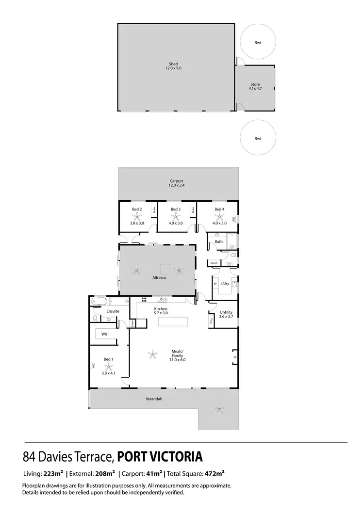 Floorplan of Homely house listing, 84 Davies Terrace, Port Victoria SA 5573