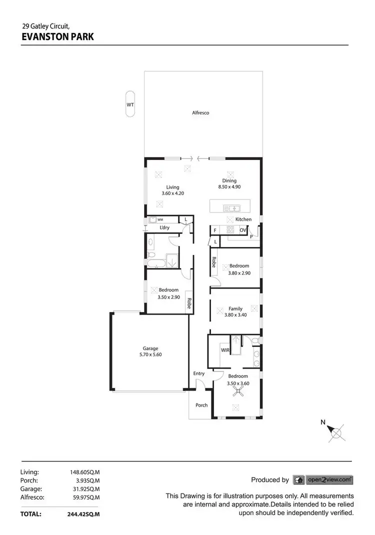 Floorplan of Homely house listing, 29 Gatley Circuit, Evanston South SA 5116