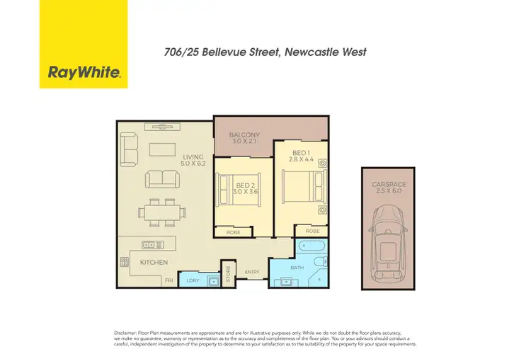 Floorplan of Homely apartment listing, 706/25 Bellevue Street, Newcastle West NSW 2302