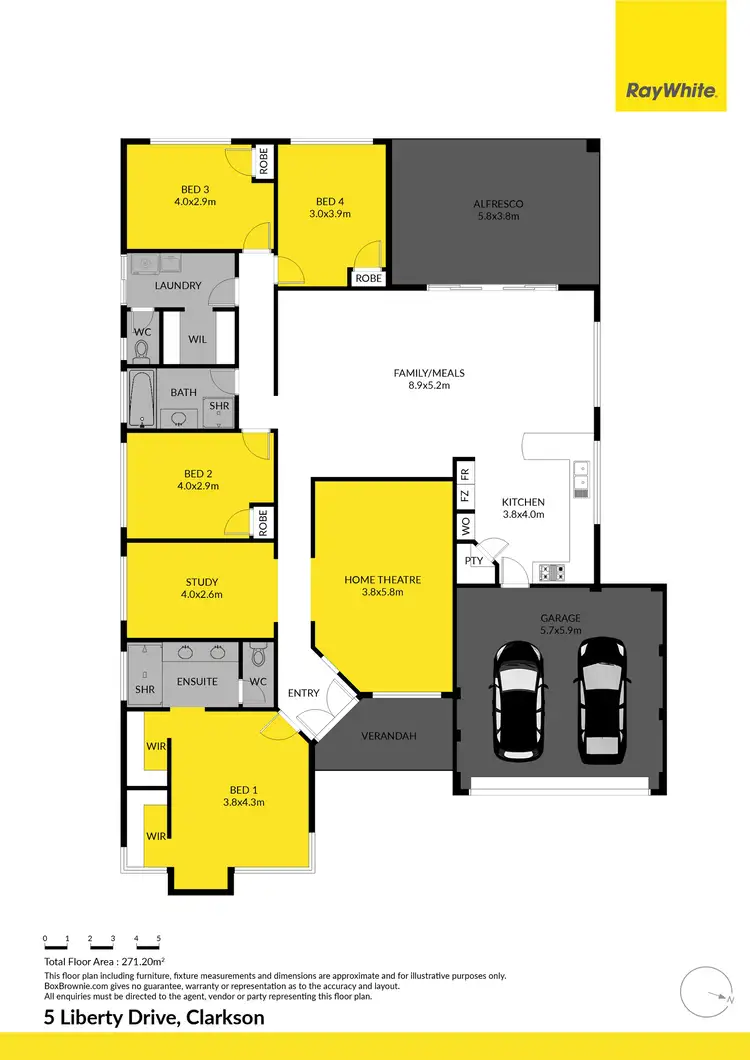 Floorplan of Homely house listing, 5 Liberty Drive, Clarkson WA 6030