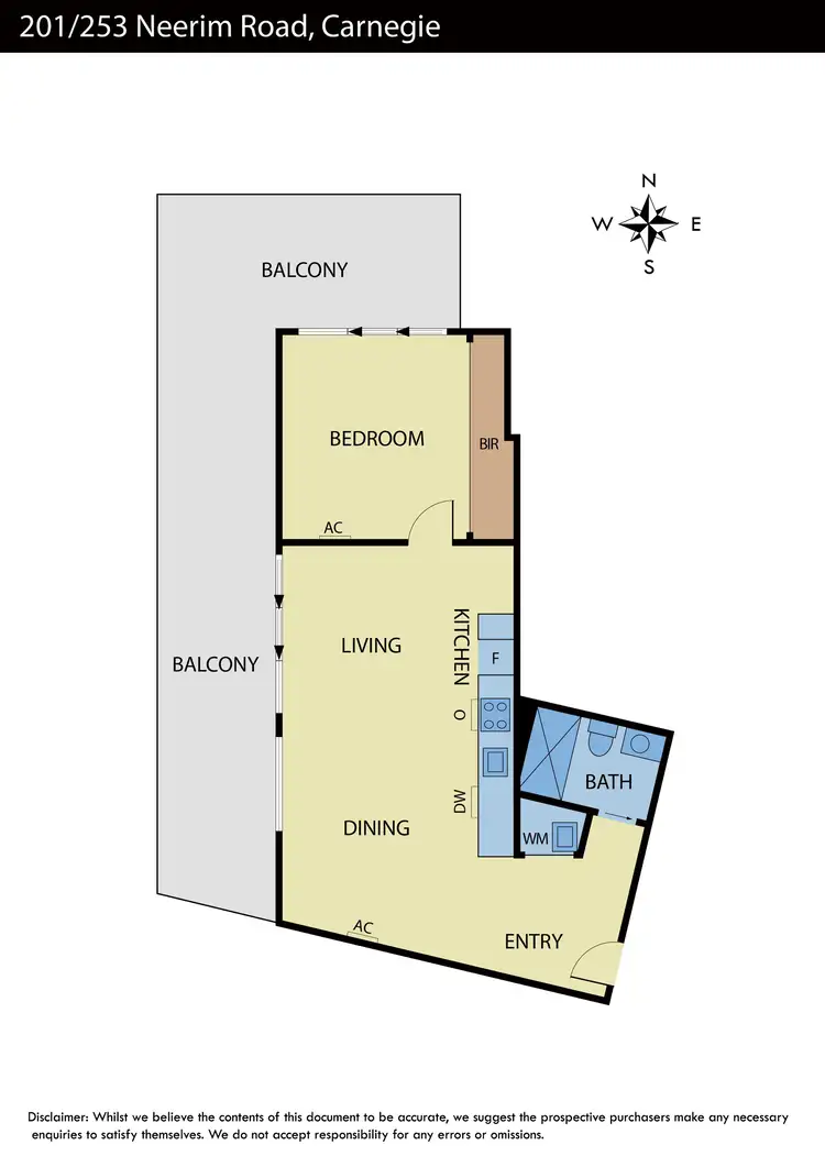 Floorplan of Homely apartment listing, 201/253 Neerim Road, Carnegie VIC 3163