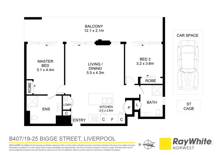 Floorplan of Homely apartment listing, 407/25 Bigge Street, Liverpool NSW 2170