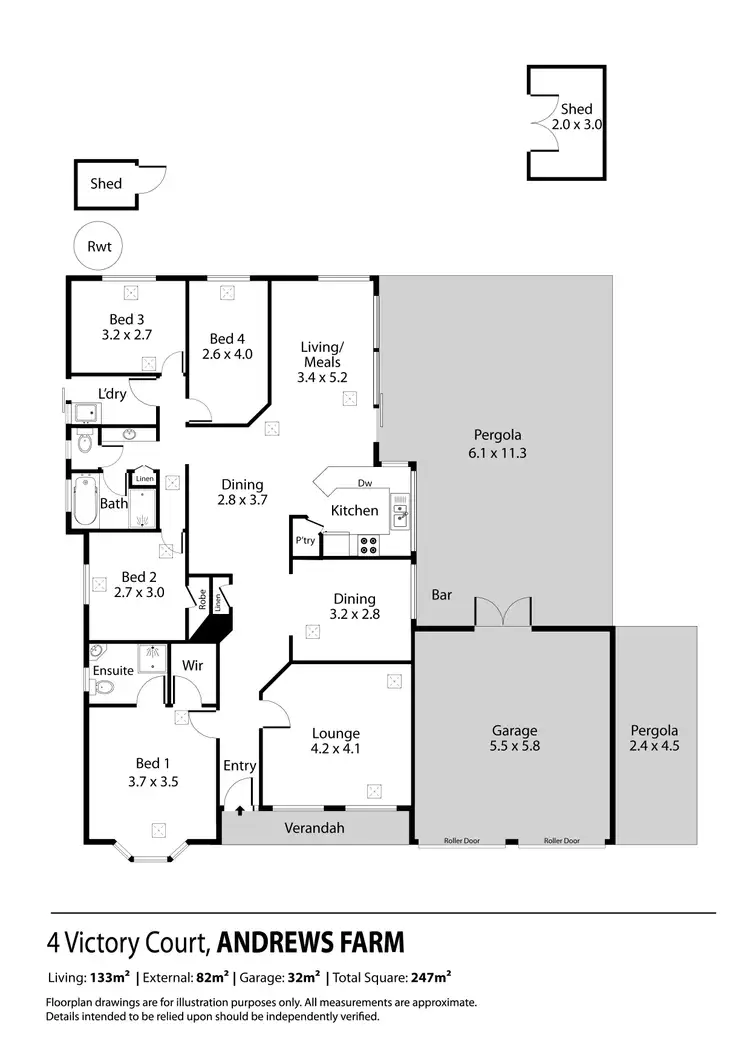 Floorplan of Homely house listing, 4 Victory Court, Andrews Farm SA 5114
