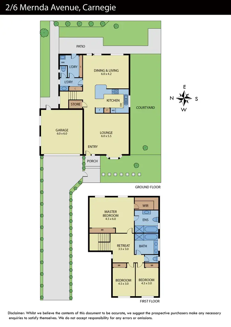 Floorplan of Homely townhouse listing, 2/6 Mernda Avenue, Carnegie VIC 3163