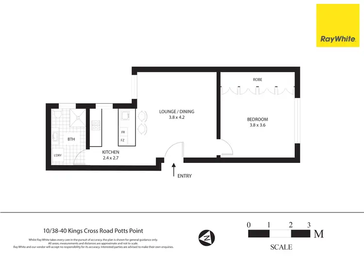 Floorplan of Homely apartment listing, 10/38-40 Kings Cross Road, Potts Point NSW 2011