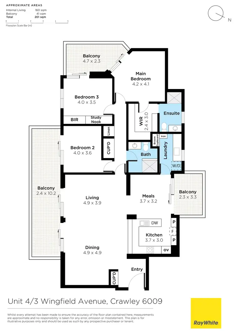 Floorplan of Homely apartment listing, 4/3 Wingfield Avenue, Crawley WA 6009