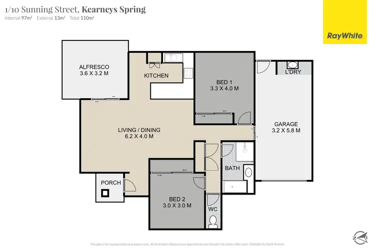 Floorplan of Homely unit listing, 1/10 Sunning Street, Kearneys Spring QLD 4350