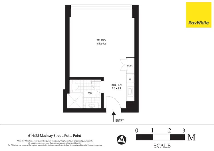 Floorplan of Homely studio listing, 614/28 Macleay Street, Potts Point NSW 2011