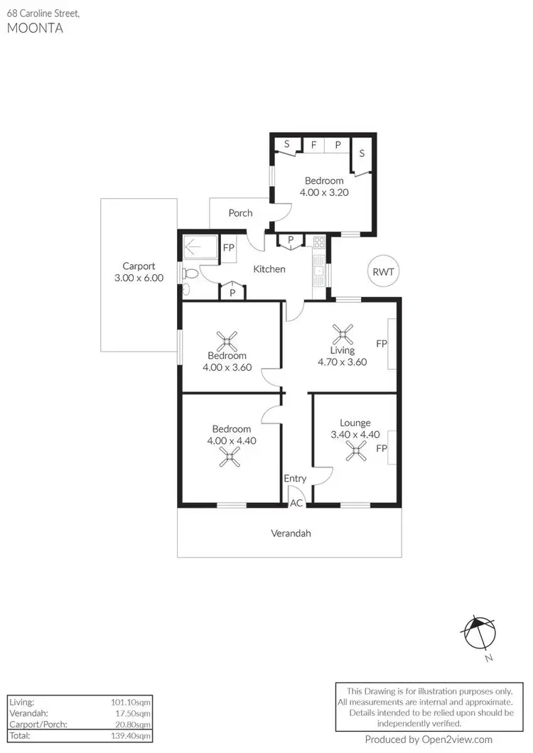 Floorplan of Homely house listing, 68 Caroline Street, Moonta SA 5558