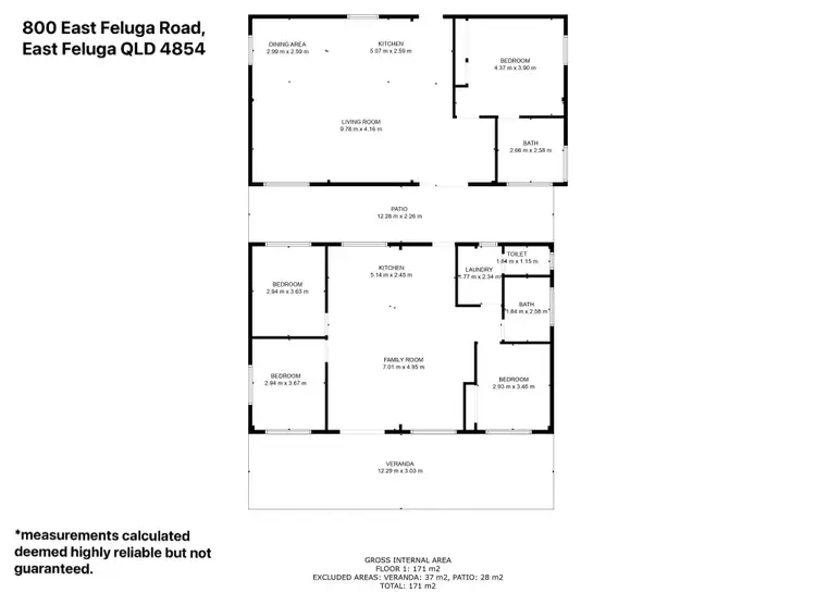 Floorplan of Homely house listing, 800 East Feluga Road, East Feluga QLD 4854
