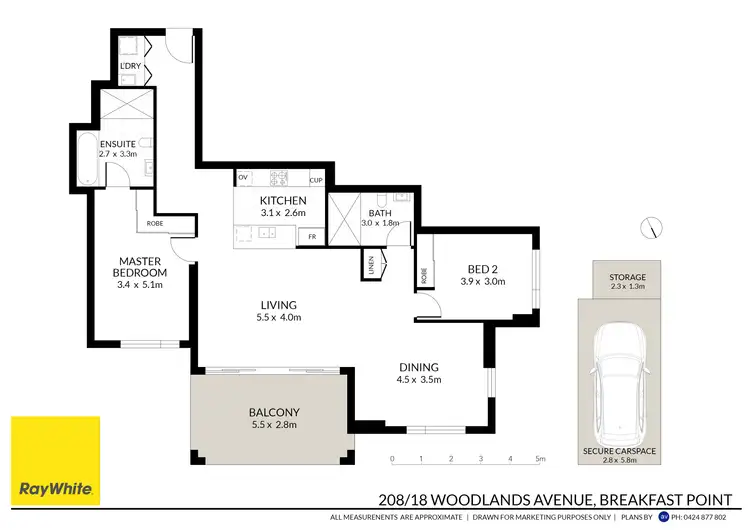 Floorplan of Homely apartment listing, 208/18 Woodlands Avenue, Breakfast Point NSW 2137