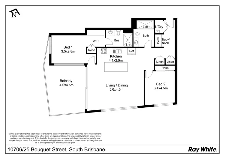 Floorplan of Homely house listing, 10706/25 Bouquet Street, South Brisbane QLD 4101