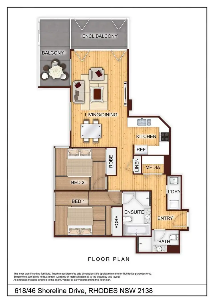 Floorplan of Homely apartment listing, 618/46 Shoreline Drive, Rhodes NSW 2138