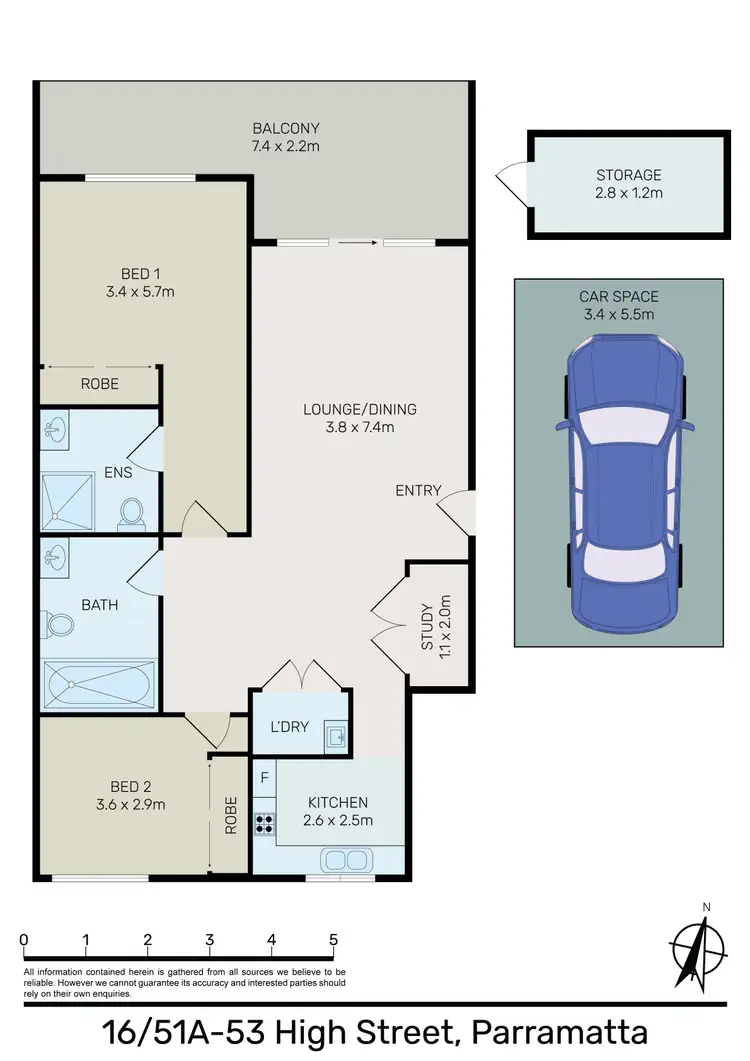 Floorplan of Homely apartment listing, 16/51A-53 High Street, Parramatta NSW 2150