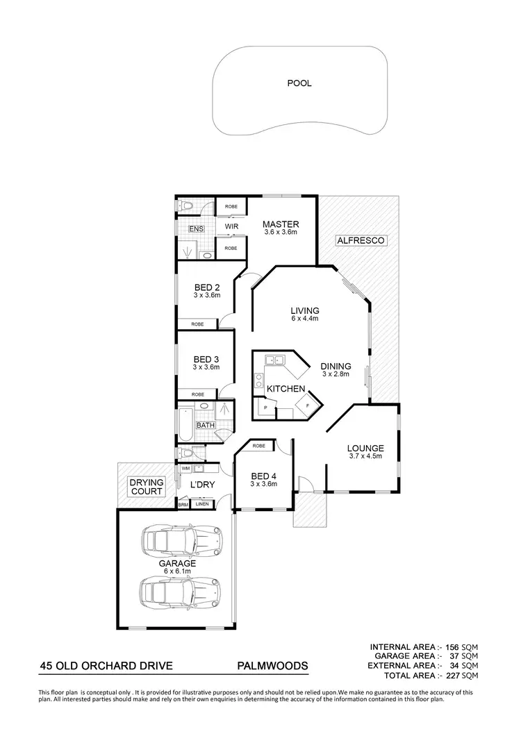 Floorplan of Homely house listing, 45 Old Orchard Drive, Palmwoods QLD 4555