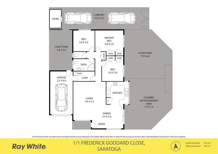 Floorplan of Homely semi-detached listing, 1/1 Frederick Goddard Close, Saratoga NSW 2251