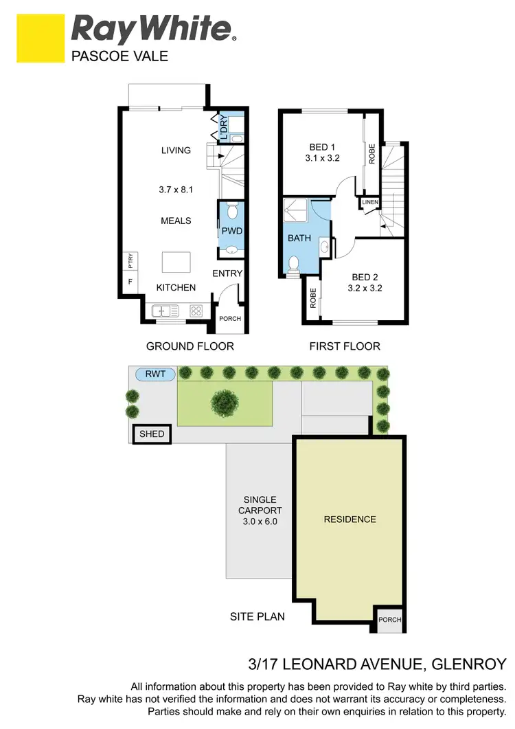 Floorplan of Homely townhouse listing, 3/17 Leonard Avenue, Glenroy VIC 3046