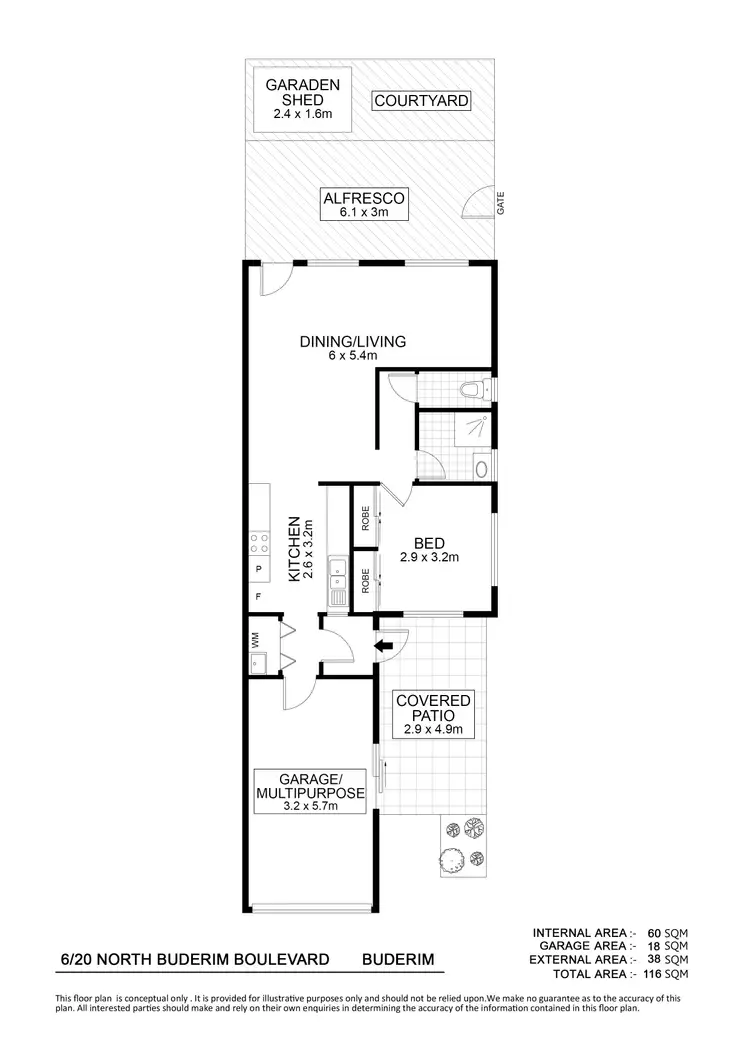 Floorplan of Homely semi-detached listing, 6/20 North Buderim Boulevard, Buderim QLD 4556