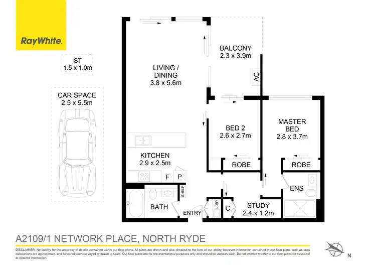 Floorplan of Homely apartment listing, 2109/1 Network Place, North Ryde NSW 2113