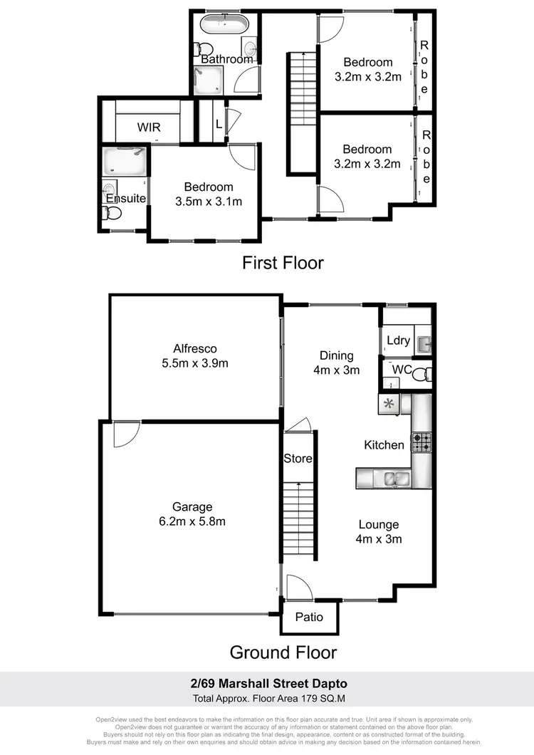 Floorplan of Homely townhouse listing, 2/69 Marshall Street, Dapto NSW 2530