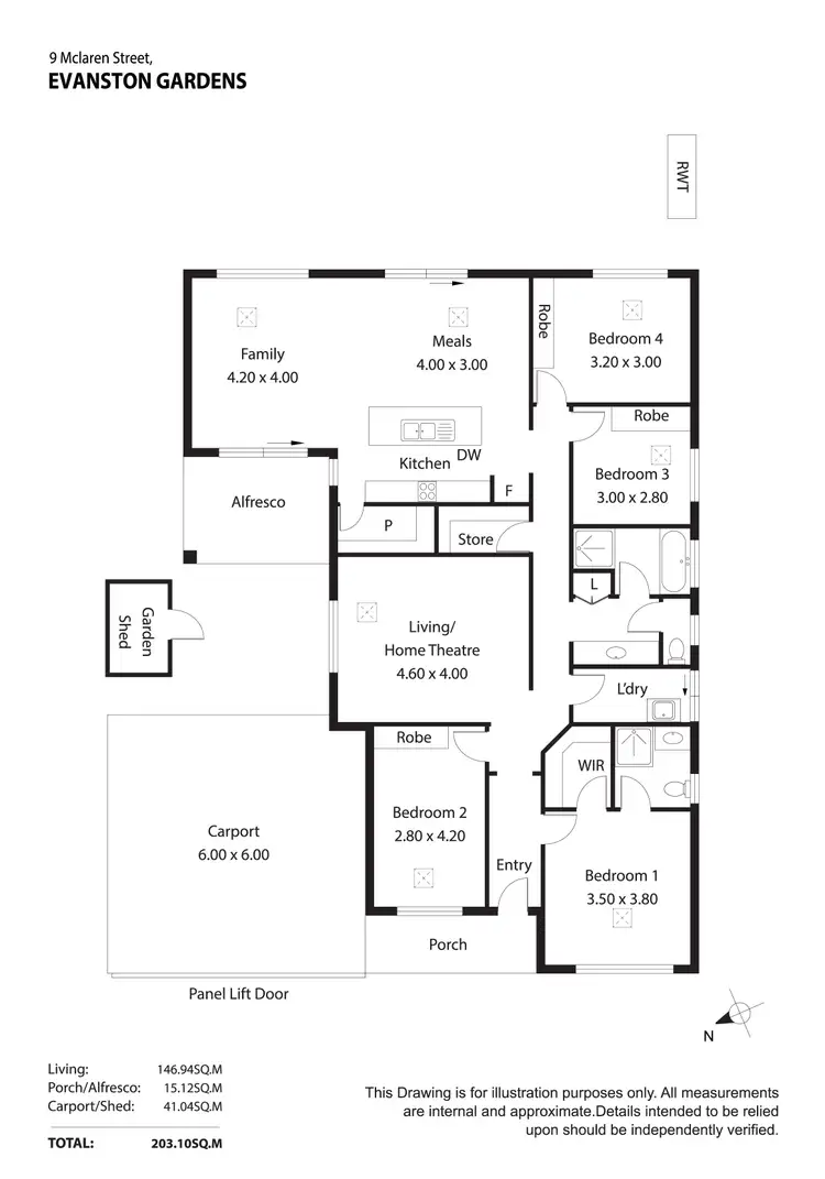 Floorplan of Homely house listing, 9 Mclaren Street, Evanston Gardens SA 5116