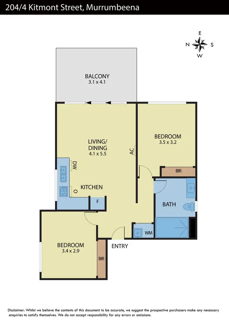 Floorplan of Homely apartment listing, 204/4 Kitmont Street, Murrumbeena VIC 3163
