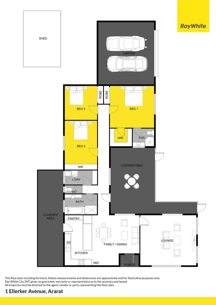 Floorplan of Homely house listing, 1 Ellerker Avenue, Ararat VIC 3377