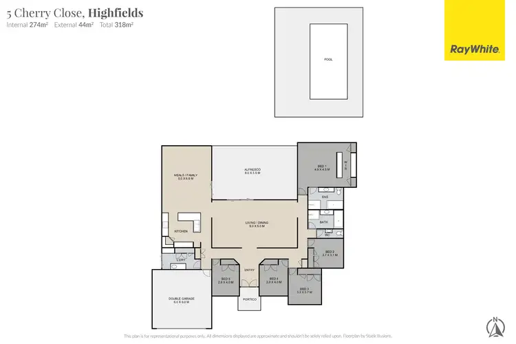 Floorplan of Homely house listing, 5 Cherry Close, Highfields QLD 4352