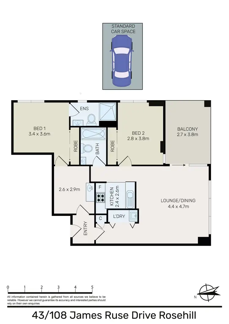 Floorplan of Homely apartment listing, 43/102-108 James Ruse Drive, Rosehill NSW 2142