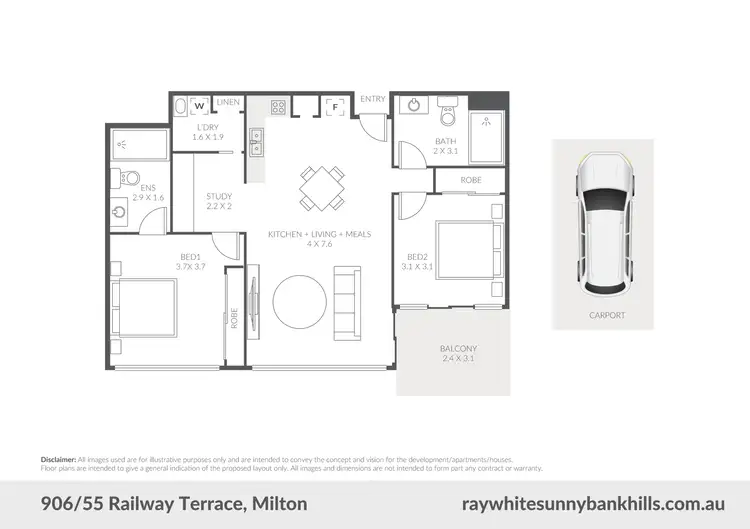 Floorplan of Homely apartment listing, 906/55 Railway Terrace, Milton QLD 4064