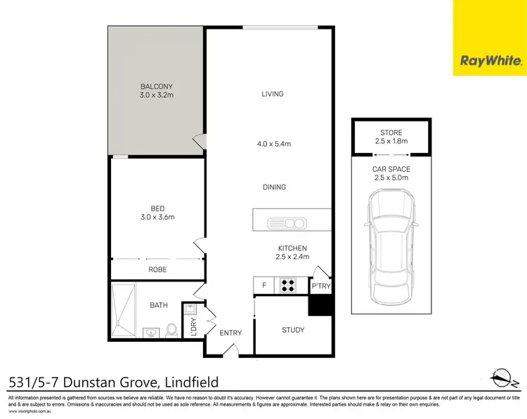 Floorplan of Homely unit listing, 531/5-7 Dunstan Grove, Lindfield NSW 2070