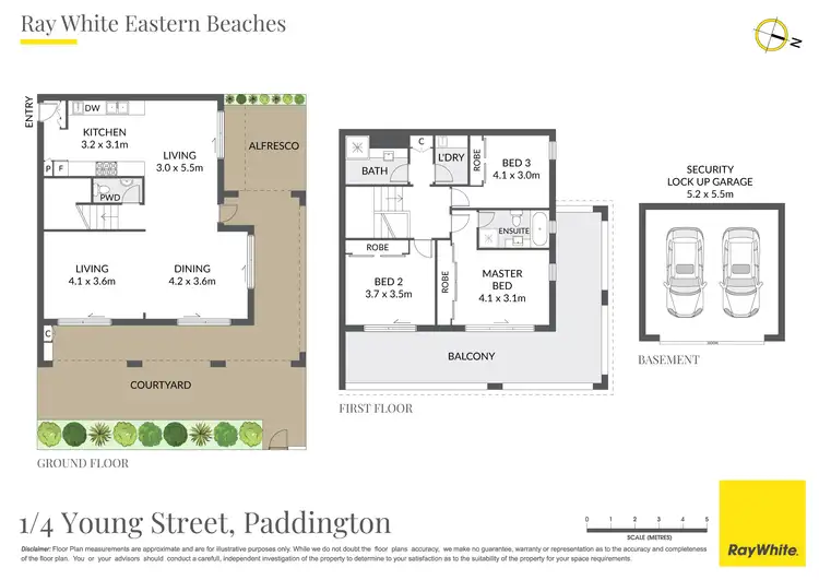 Floorplan of Homely townhouse listing, 1/4 Young Street, Paddington NSW 2021