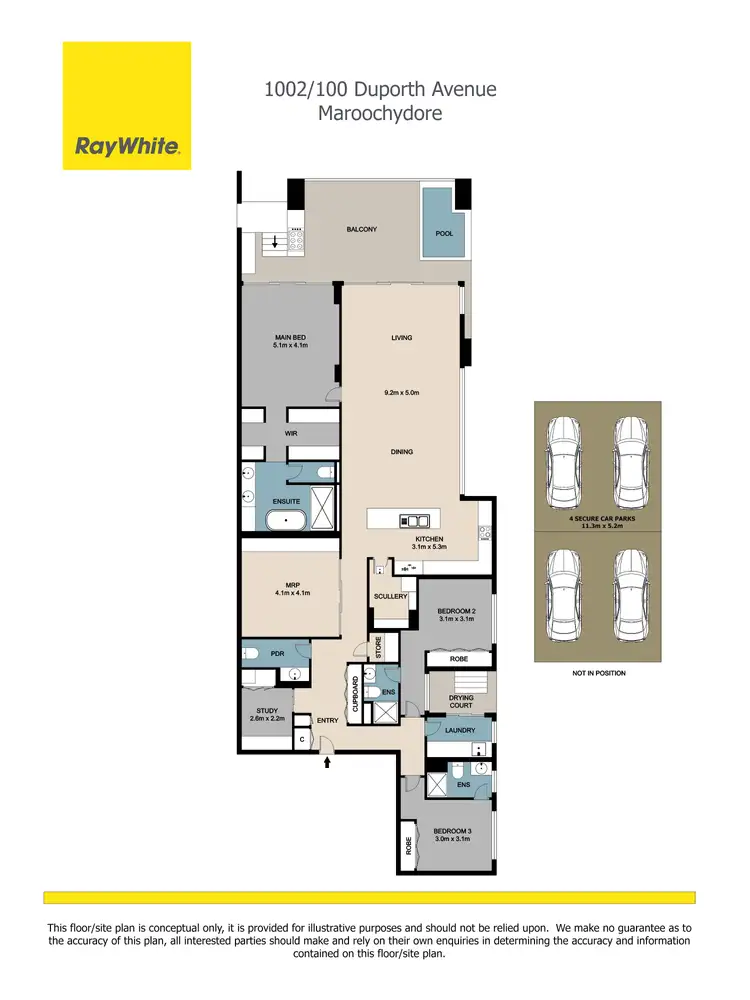 Floorplan of Homely unit listing, 1002/100 Duporth Avenue, Maroochydore QLD 4558