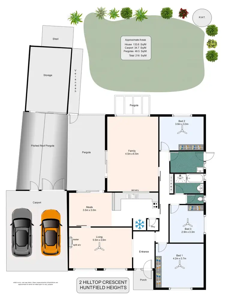 Floorplan of Homely house listing, 2 Hilltop Crescent, Huntfield Heights SA 5163