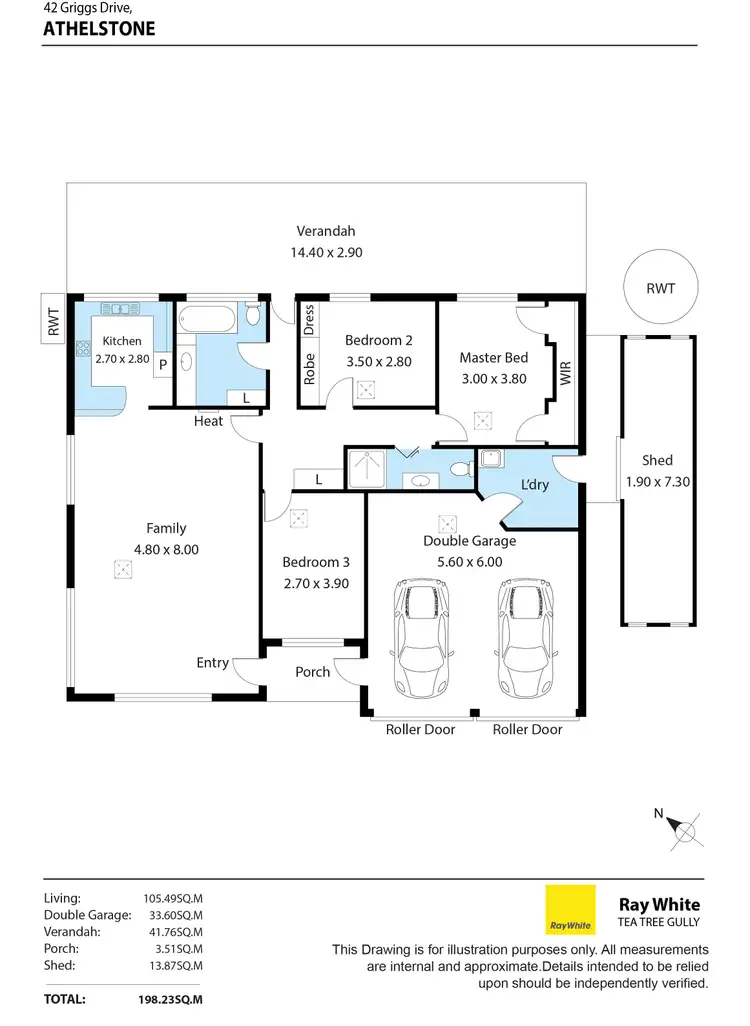 Floorplan of Homely house listing, 42 Griggs Drive, Athelstone SA 5076
