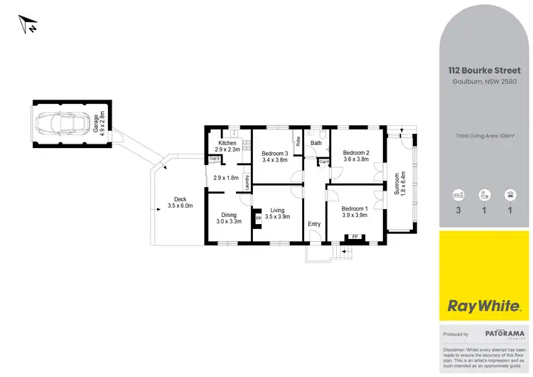 Floorplan of Homely house listing, 112 Bourke Street, Goulburn NSW 2580